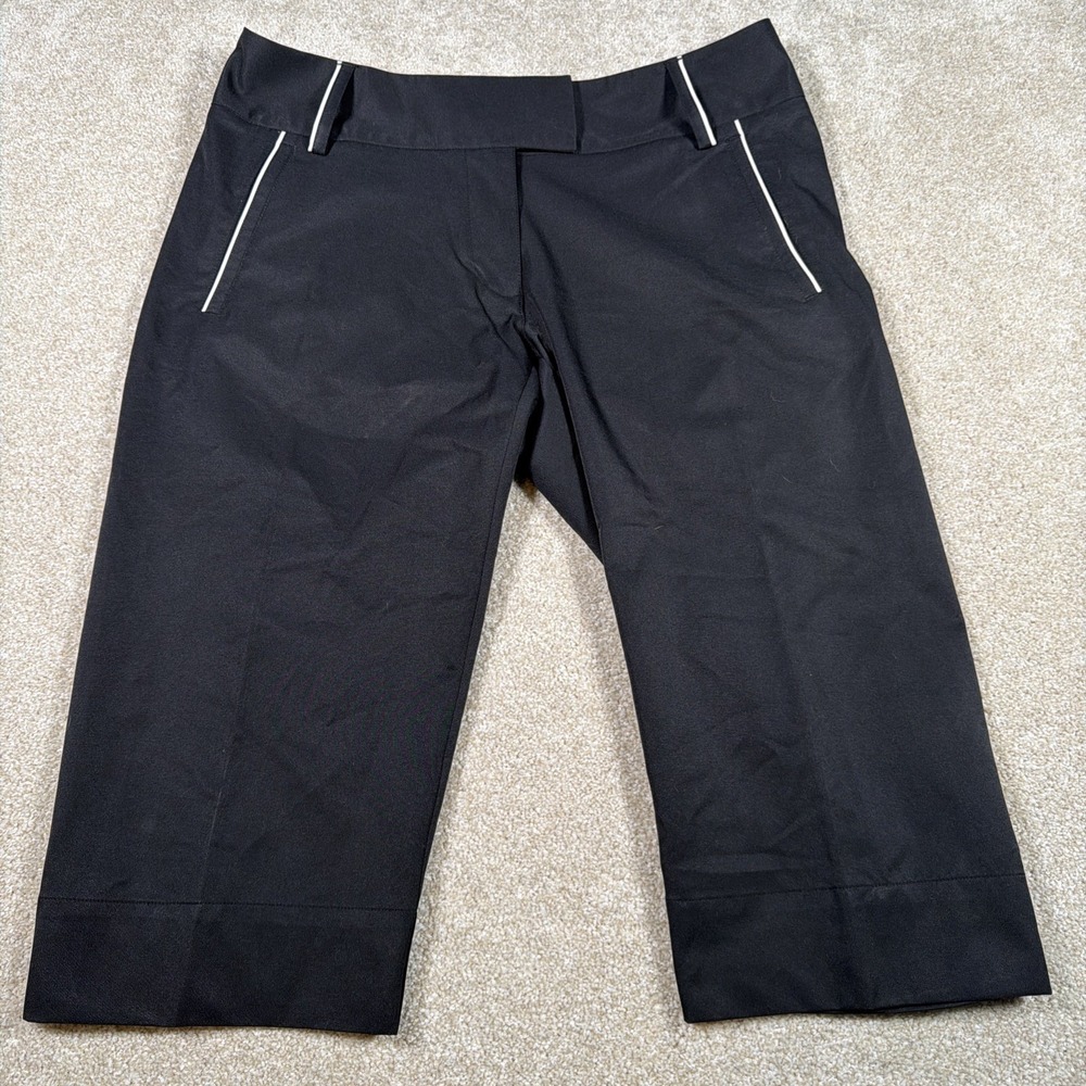 Adidas Climalite Cropped Capri Golf Pants Womens 6 (FITS 31 X 17) Black Light